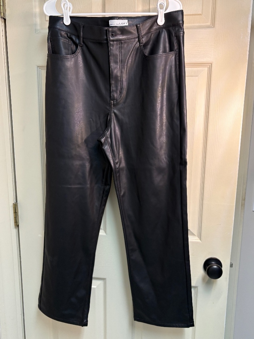 Loft black faux leather pants